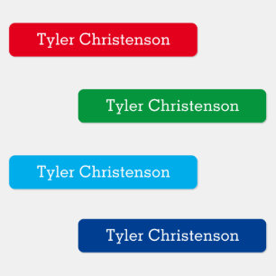Cute Name Blue Red Green Skinny Kids' Labels