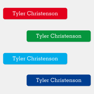 Cute Name Blue Red Green Skinny Kids' Labels