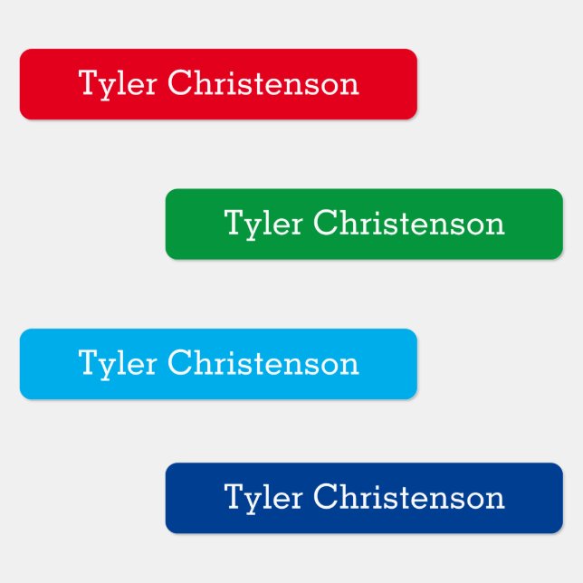 Cute Name Blue Red Green Skinny Kids' Labels (Group)