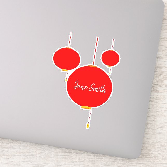 Cute name Chinese lanterns Sticker (Detail)