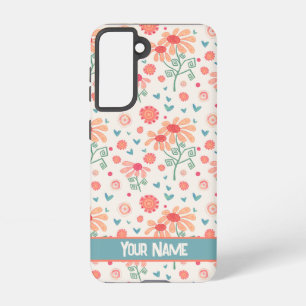 Cute Name Flowers Inspirivity Custom Pink  Samsung Galaxy S21 Case