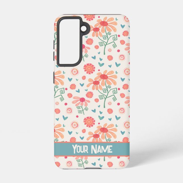 Cute Name Flowers Inspirivity Custom Pink  Samsung Galaxy Case (Back)