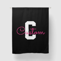 Cute Name & Monogram | Black White & Pink