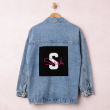 Cute Name & Monogram | Black White & Pink