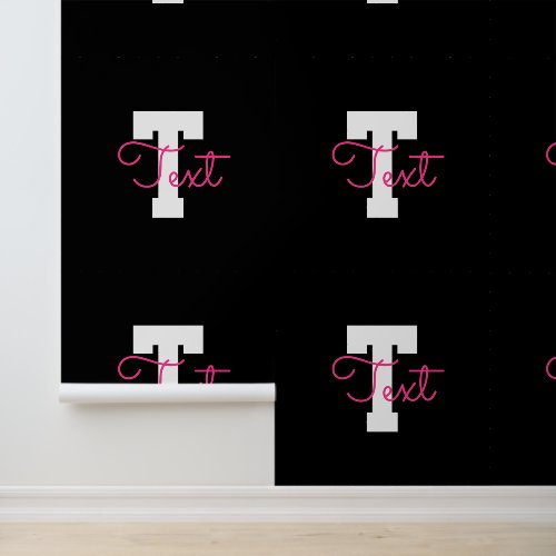 Cute Name & Monogram | Black White & Pink Wallpaper