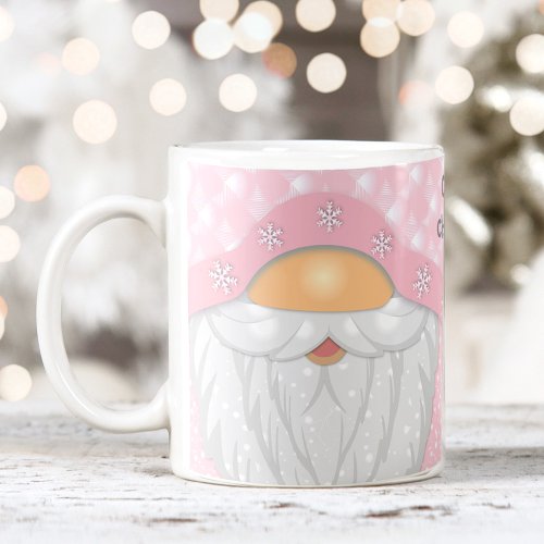 Cute Name Pink Christmas Gnome Mug