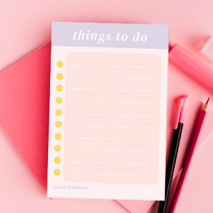 Cute Name Purple School Checklist Post-it Notes
