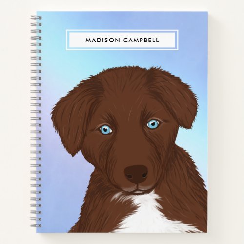 Cute Name Red Bi Aussie Puppy  Pastel Notebook