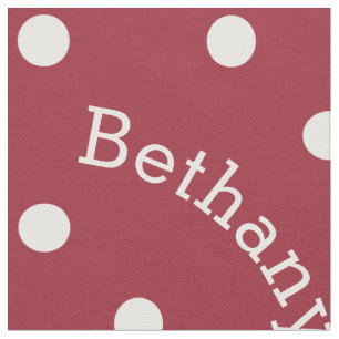 Cute Name Wine Dark Pink Polka Dot Fabric