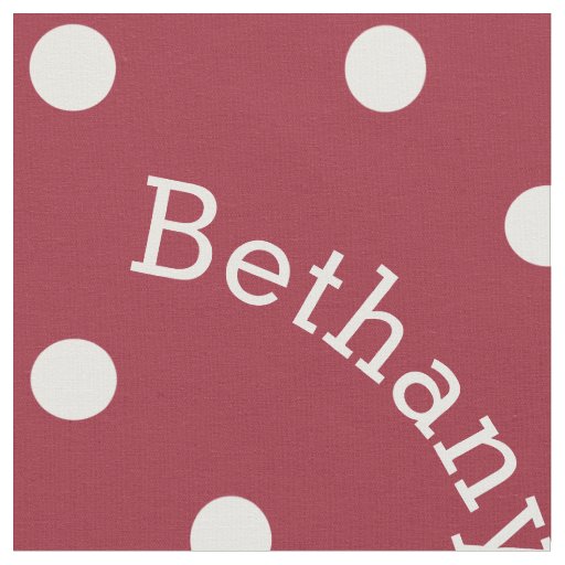 Cute Name Wine Dark Pink Polka Dot Fabric