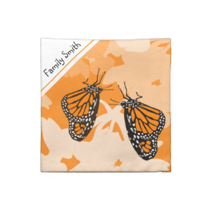 Cute Named Orange Monarch Butterflies Cloth Napkin