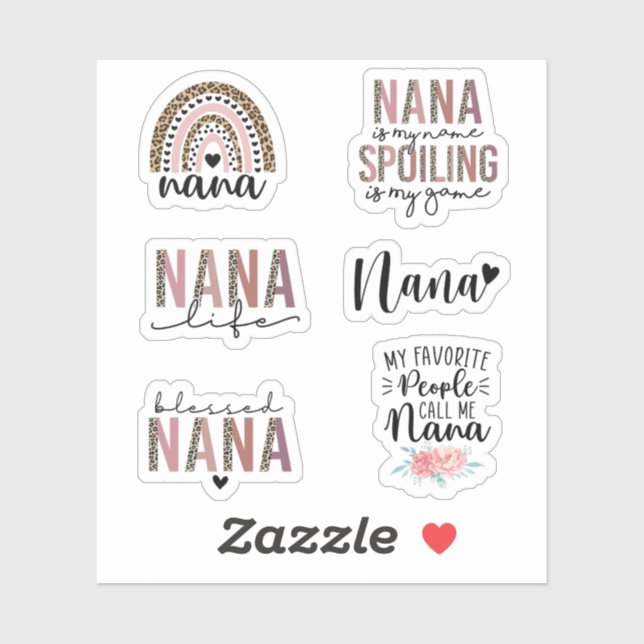 Cute Nana, Gift for Grandma, Grandmother Gift Sticker (Sheet)