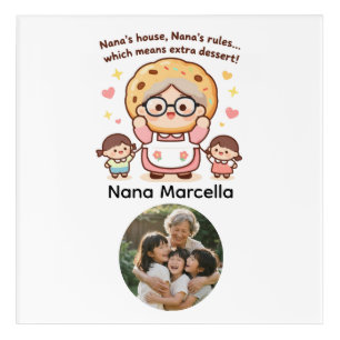 Cute Nana's House Nana's Rules Grandma Photo Acrylic Print