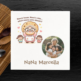 Cute Nana's House Nana's Rules Grandma Photo Napkins