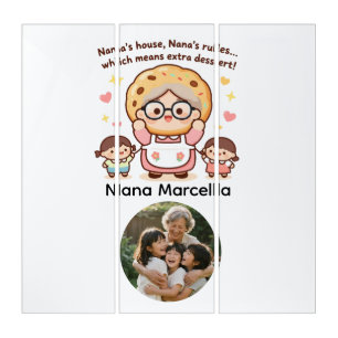 Cute Nana's House Nana's Rules Grandma Photo Triptych