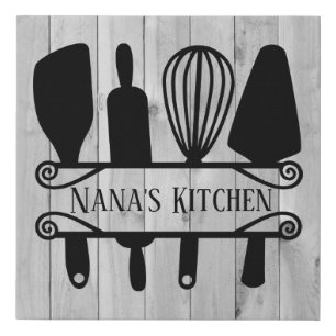 cute Nana's kitchen baking utensils Faux Canvas Print