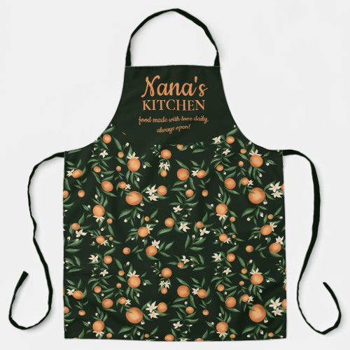 Cute nanas kitchen botanical citrus cute pattern apron