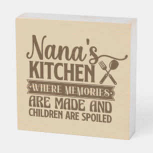 Cute Nana's Kitchen word art  Wooden Box Sign