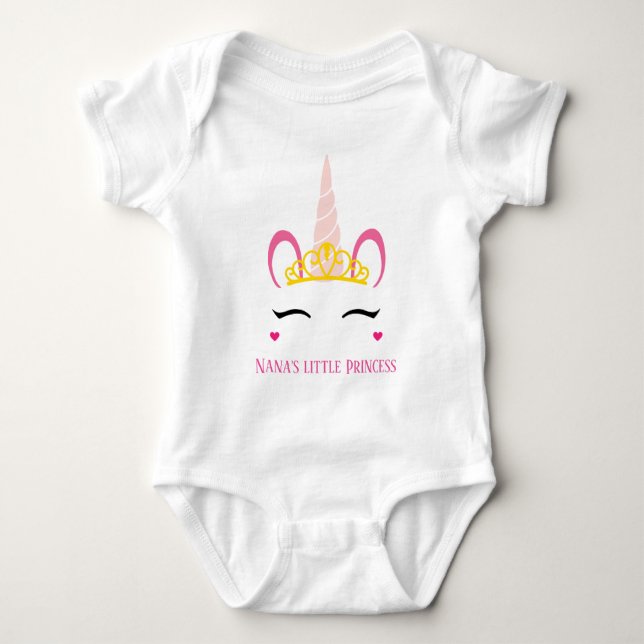 cute Nana's little Princess add text Baby Bodysuit (Front)