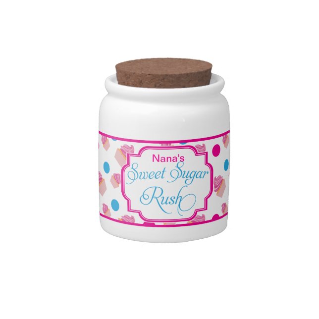 Cute Nana's Sweet Sugar Rush Candy jar (Front)