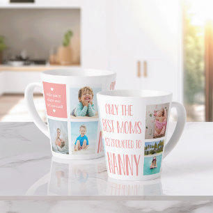 Cute Nanny Grandchildren Photo & Name Latte Mug
