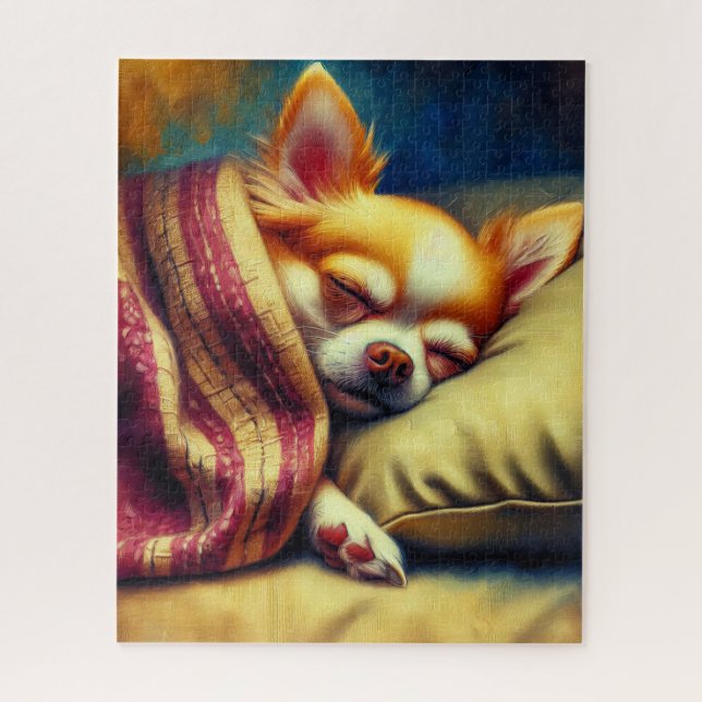 Cute Napping Chihuahua   Jigsaw Puzzle (Vertical)