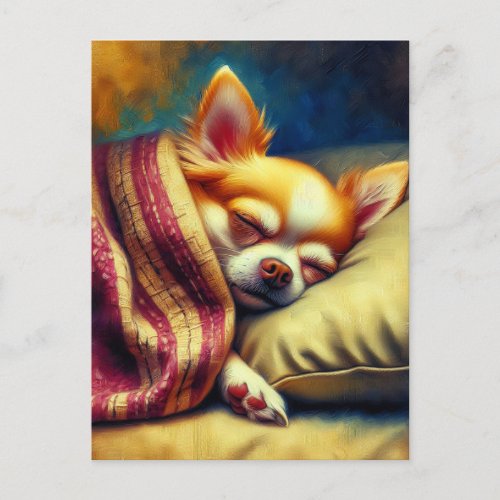 Cute Napping Chihuahua  Keeping in Touch Postcard