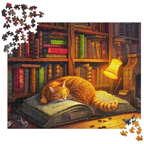 Cute Napping Kitty Puzzles for Adult 500 Pieces 