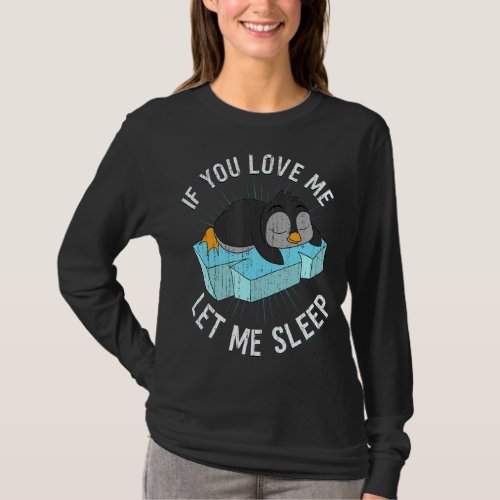 Cute Napping Pajama Sleeping Animal Pj Antarctica  T_Shirt