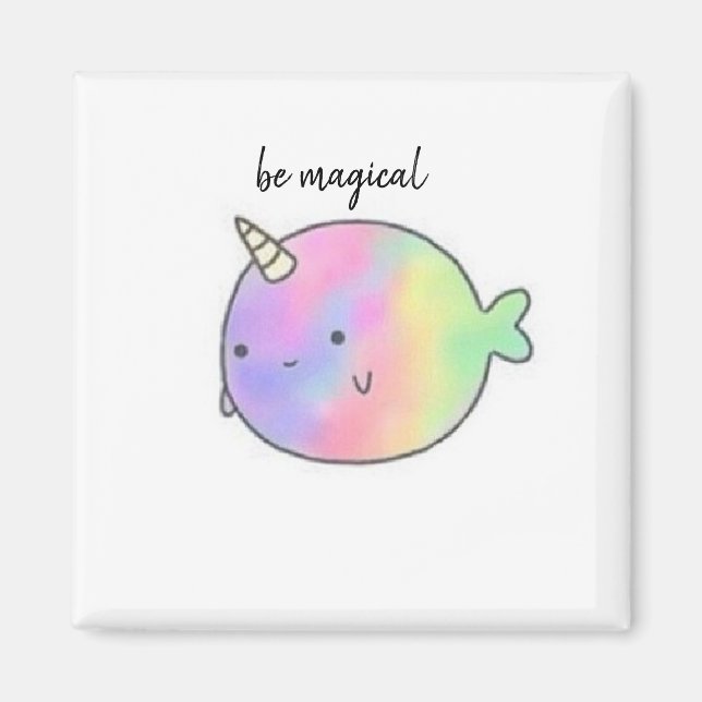 cute narwal magnet (Front)