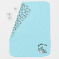 Cute Narwhal Baby Blanket