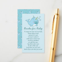 Cute Narwhal Baby Shower Blue Boy Books for Baby