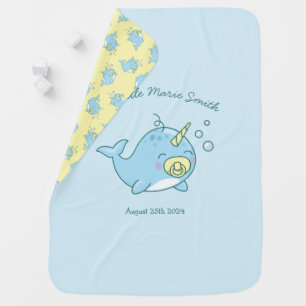 Cute Narwhal Baby Shower Kawaii  Blanket