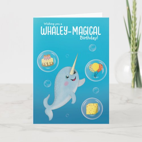 Cute Narwhal Birthday Card