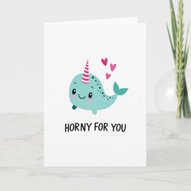 Cute Narwhal Crush Card (Front)