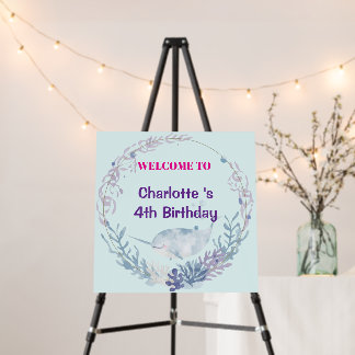 Cute Narwhal fish Pattern Watercolor Under the Sea Foam Board