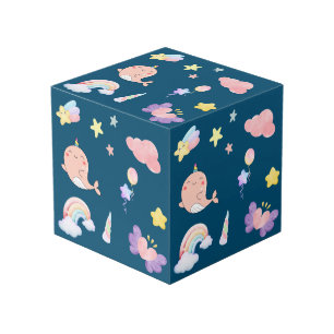 Cute Narwhal Fish Unicorn Rainbow sea Birthday Cube