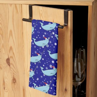 Cute Narwhal in Santa Hat Pattern 