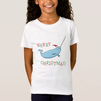 Cute Narwhal in Santa Hat