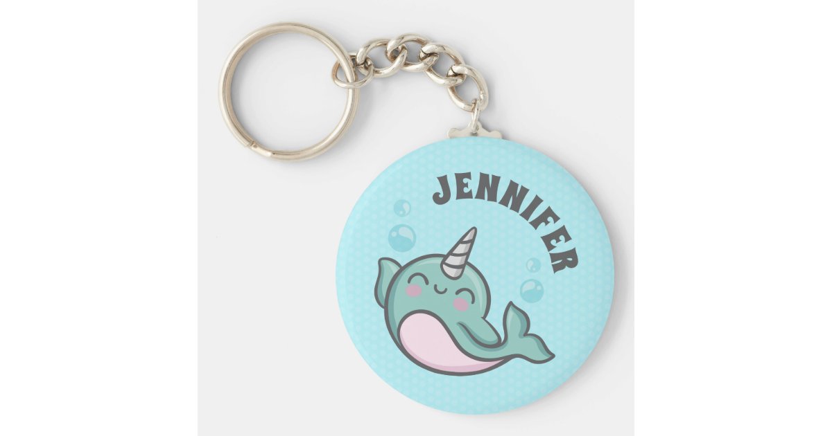 narwhal plush keychain