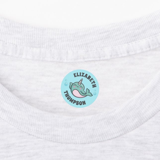 Cute Narwhal Kids' Labels (Affixed)