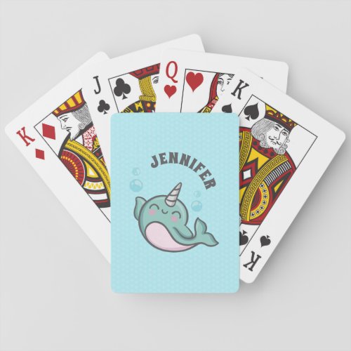 Cute Narwhal Poker Cards