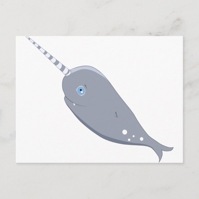 Cute Narwhal Postcard (Front)