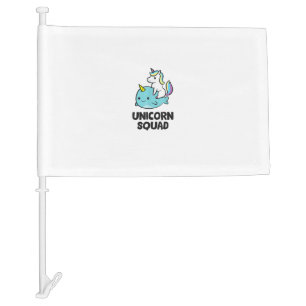 Cute Narwhal Unicorn Squad Funny Unicorn And Narwh Car Flag