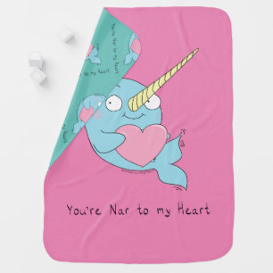 Cute Narwhal Valentine’s Day Baby Blanket