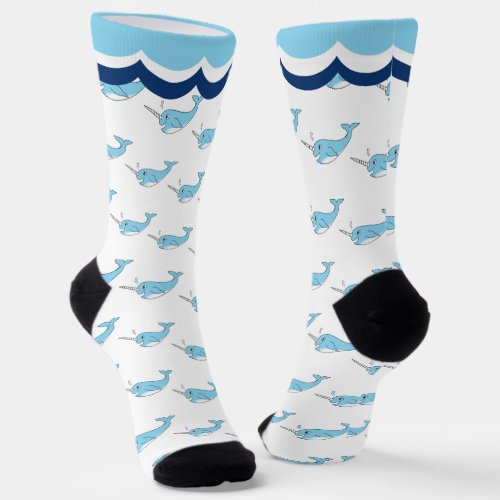 Cute Narwhal Whale Socks