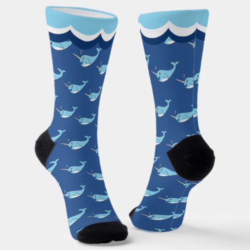 Cute Narwhal Whale Socks