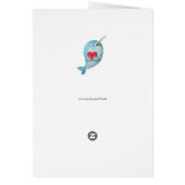 Cute Narwhal with Heart Cards (Back)