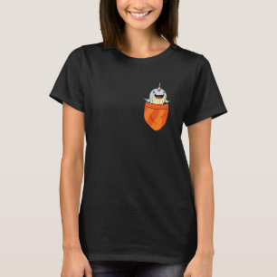 Cute Narwhale With a Rainbow Horn In My Pocket Cut T-Shirt