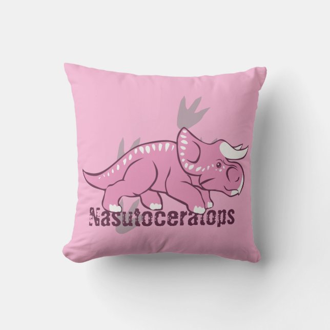 Cute Nasutoceratops Throw Pillow (Front)